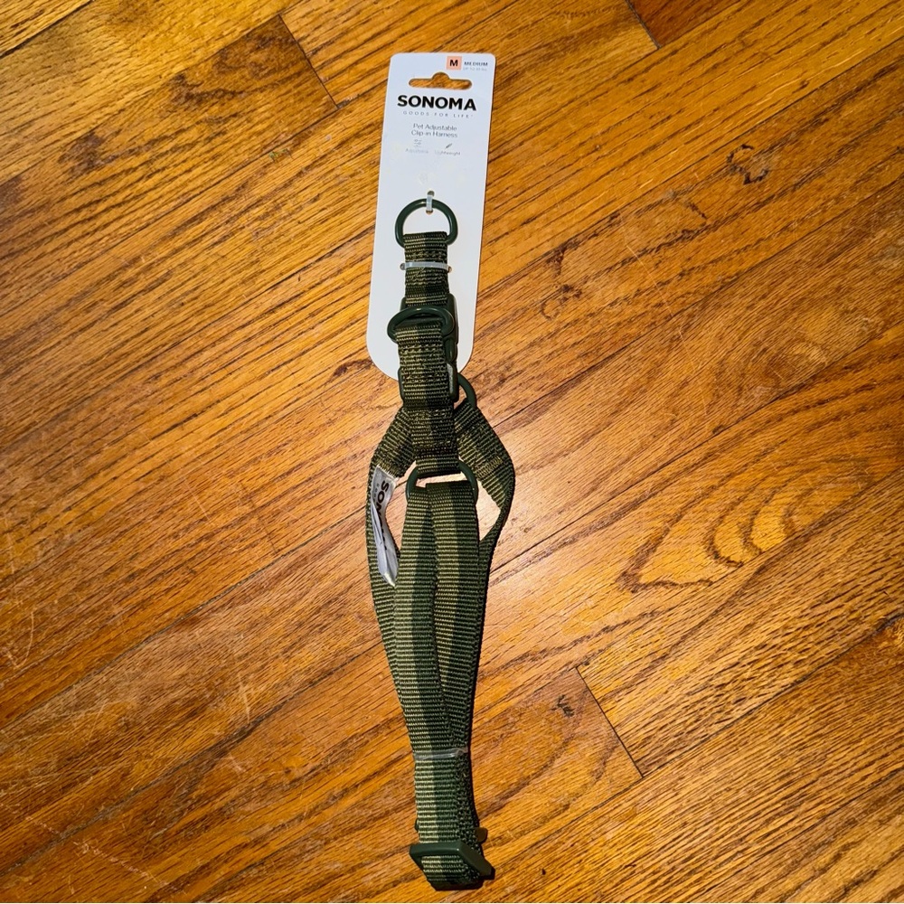 Sonoma Kohl's Adjustable Clip-In  Dog Harness - Olive Green NWT